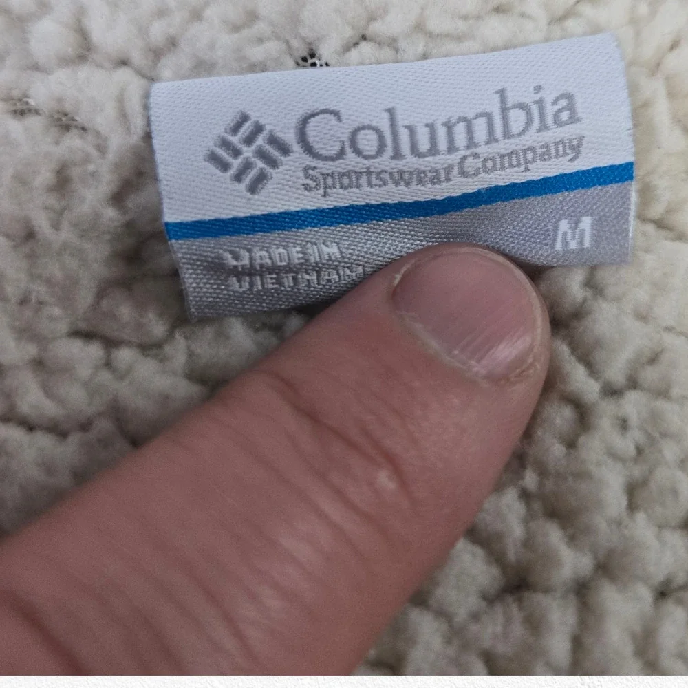 Columbia Gray Asymmetrical Snap Fleece Jacket Sherpa Lined Coat Size Medium